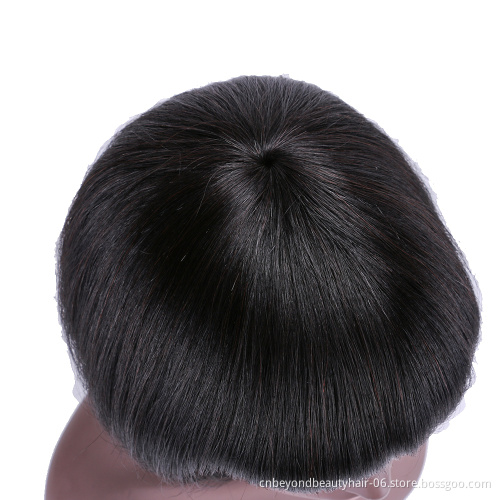 8 inch natural black Silky Smooth Brazilian human hair Bob wig Short Machine Made straight Wig with bangs for women